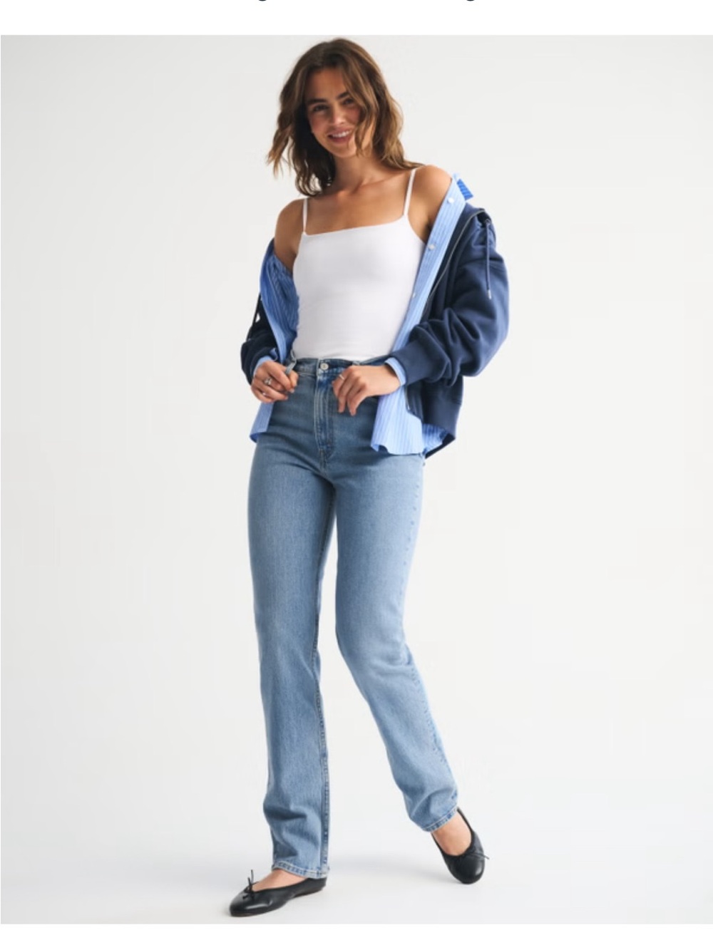 Abercrombie & Fitch Light Blue The ‘90s straight ultra high rise jeans
